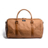 Camel Tan Braided Leather Duffle Bag