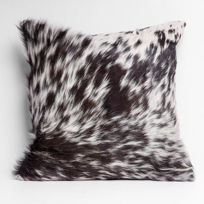 Brown & White Hair-on Leather Cushion