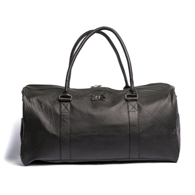 Black Milt Leather Duffle Bag