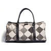 Grey & White Patch Hair-on Leather Duffle Bag
