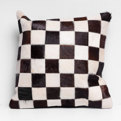 Chess Hair-on Leather Cushion