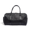 Black Braided Leather Duffle Bag