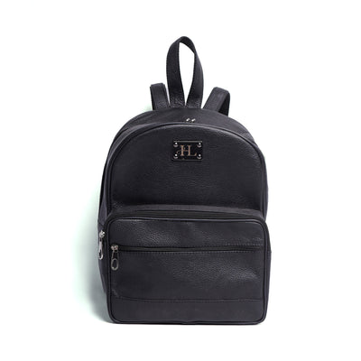 Black Milt Leather Mini Backpack