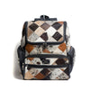 Multi Patch Black Hair-on Leather Backpack