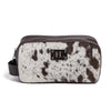 Brown & White Toiletry Bag Hair-on Leather For Men & Women