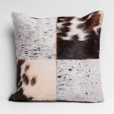 Brown Multi-Color Hair-on Leather Cushion
