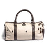White & Dark Brown Hair-on Leather Duffle Bag