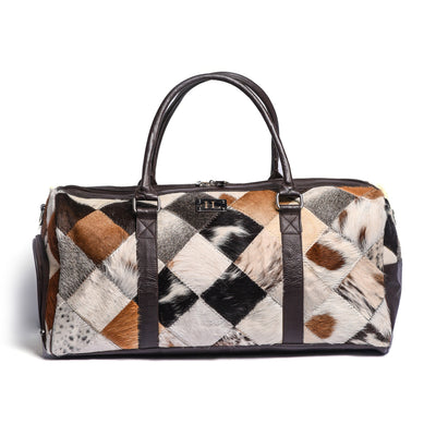 Multi Patch Hair-on Leather Duffle Bag