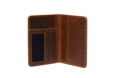 Passport Wallet Brown by Hammi Leathers