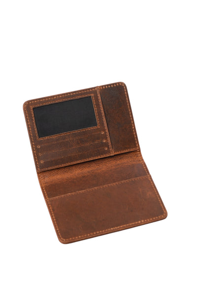 Passport Wallet Brown by Hammi Leathers