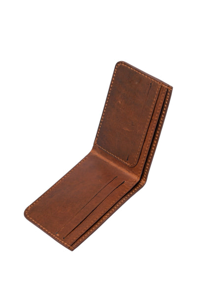 Brown Slim Bifold Wallet by Hammi Leathers