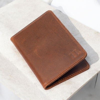 Passport Wallet Brown by Hammi Leathers
