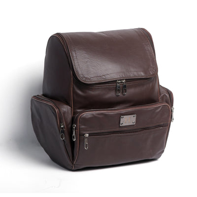 Brown Finished Leather Backpack