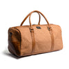 Camel Tan Braided Leather Duffle Bag