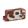 Tan & White Toiletry Bag Hair-on Leather For Men & Women