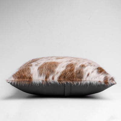 Tan & White Hair-on Leather Cushion