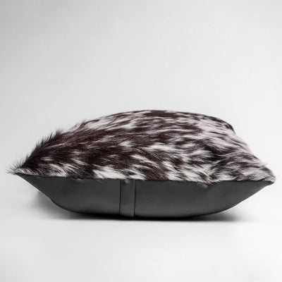 Brown & White Hair-on Leather Cushion