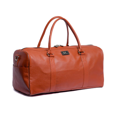 Tan Milt Leather Duffle Bag