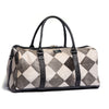 Grey & White Patch Hair-on Leather Duffle Bag