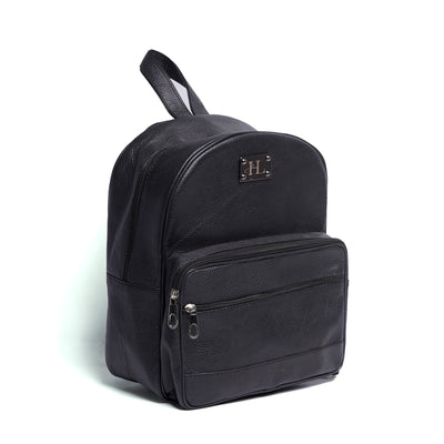 Black Milt Leather Mini Backpack