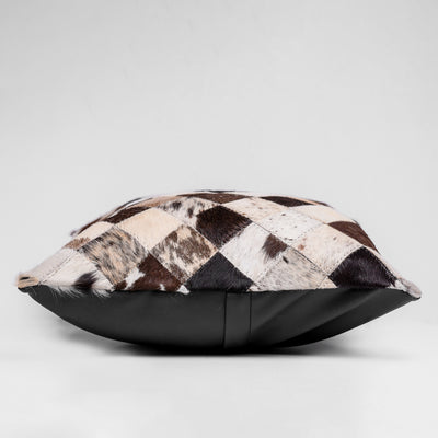 Multi Patch Hair-on Leather Cushion