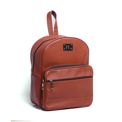 Dark Tan Milt Leather Mini Backpack