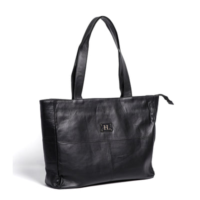 Black Tote Bag Finish Leather