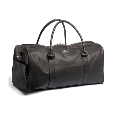 Black Milt Leather Duffle Bag