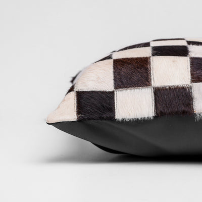 Chess Hair-on Leather Cushion