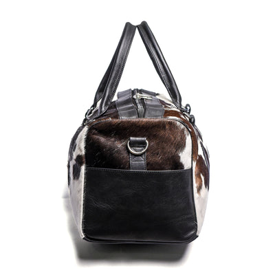 Black & White Hair-on Leather Duffle Bag