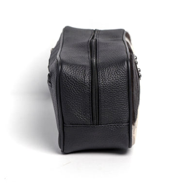 Black & White Toiletry Bag Hair-on Leather For Men & Women