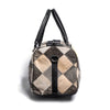 Grey & White Patch Hair-on Leather Duffle Bag