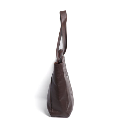 Brown Tote Bag Finished Leather