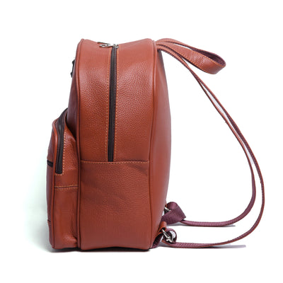 Dark Tan Milt Leather Mini Backpack