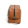 Camel Tan Milt Leather Toiletry Bag For Men & Women