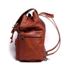 Dark Tan Travel Milt Leather Backpack