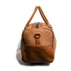 Camel Tan Braided Leather Duffle Bag