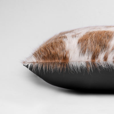 Tan & White Hair-on Leather Cushion