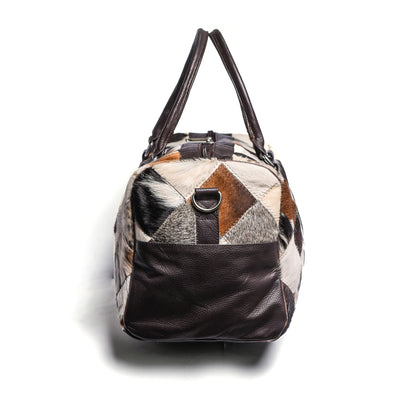 Multi Patch Hair-on Leather Duffle Bag