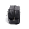 Black Finished Leather Toiletry Bag For Men & Women