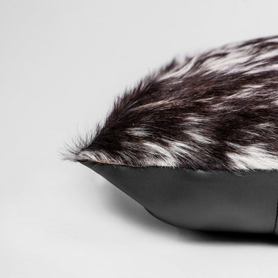 Brown & White Hair-on Leather Cushion