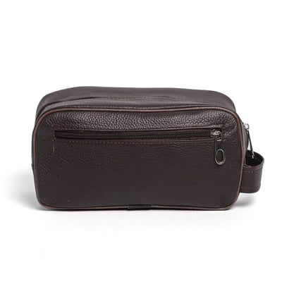Brown & White Toiletry Bag Hair-on Leather For Men & Women