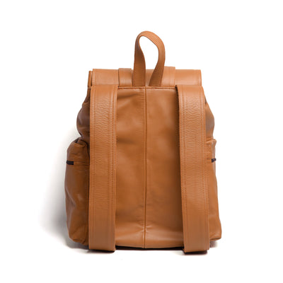 Camel Tan Travel Finished Leather Backpack