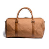 Camel Tan Braided Leather Duffle Bag