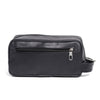 Black Finished Leather Toiletry Bag For Men & Women