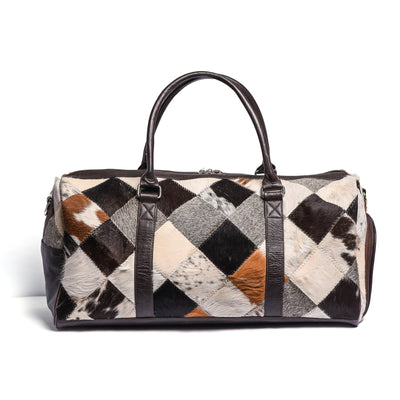 Multi Patch Hair-on Leather Duffle Bag