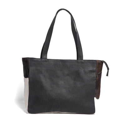 Black & White Hair-on Leather Tote Bag