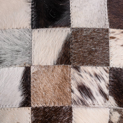 Multi Patch Hair-on Leather Cushion