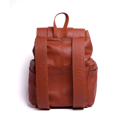 Dark Tan Travel Milt Leather Backpack