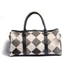 Grey & White Patch Hair-on Leather Duffle Bag